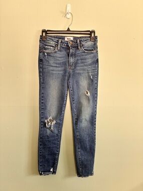 Paige Sz 26 Hoxton Distressed Ripped Crop Skinny Legging Jeans Pants Punk